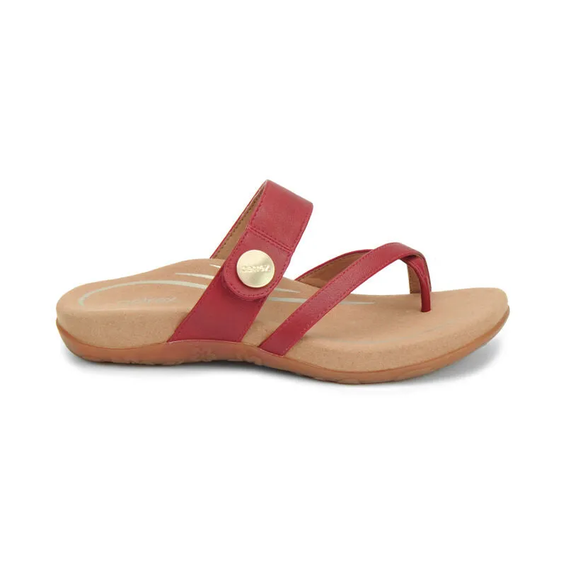 Aetrex Women's Izzy Adjustable Slide Sandal - Red SE228