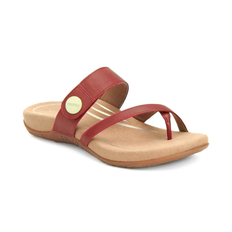 Aetrex Women's Izzy Adjustable Slide Sandal - Red SE228