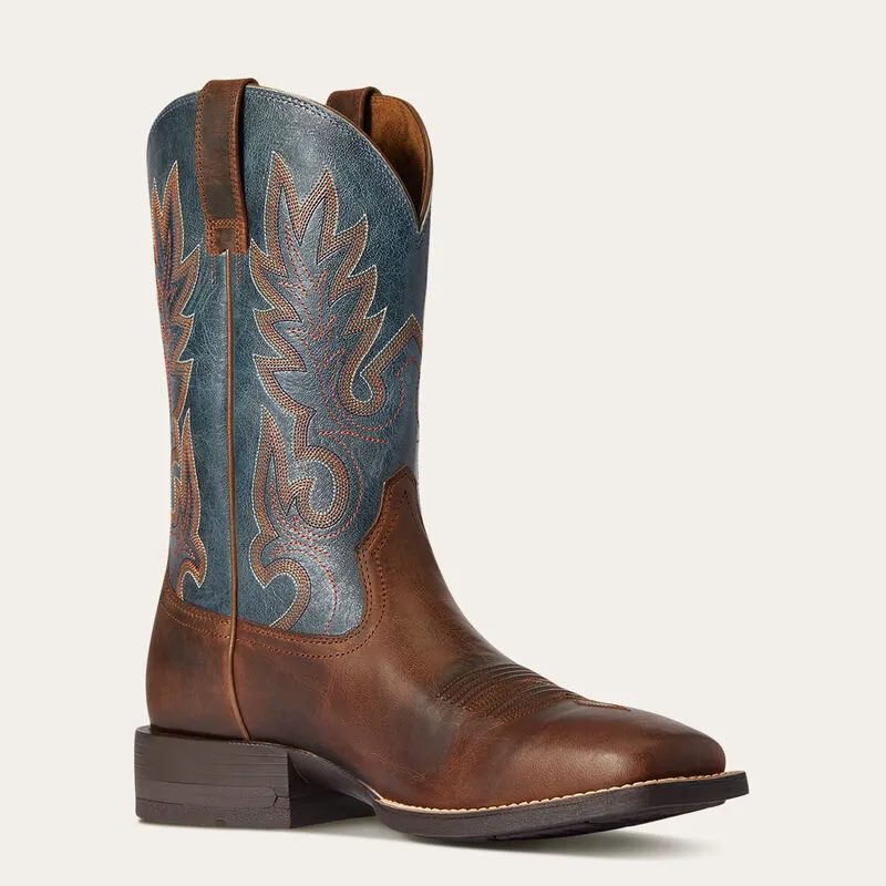 ARIAT MEN’S LAYTON WESTERN BOOTS | WEATHERED CHESTNUT/ RAIL BLUE