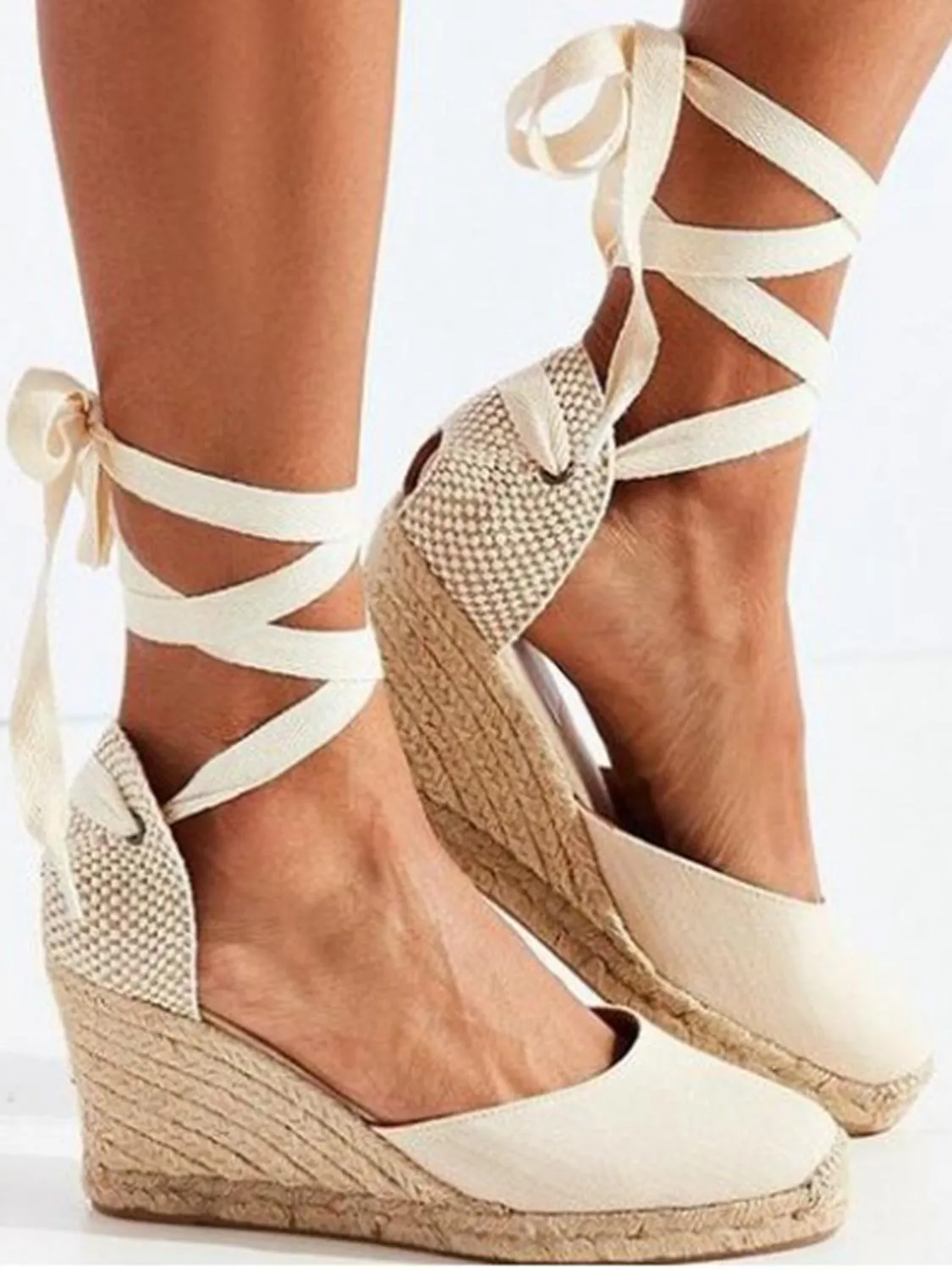 Bandage Gradient Heel Casual Sandals