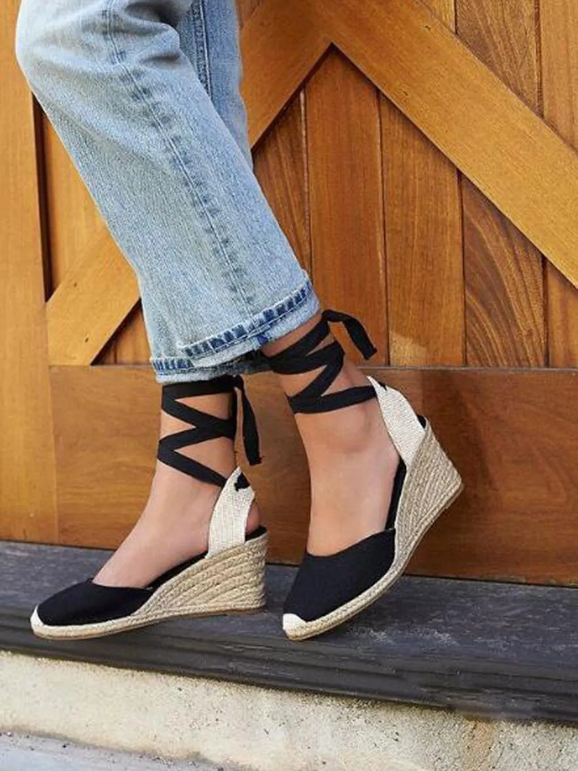 Bandage Gradient Heel Casual Sandals