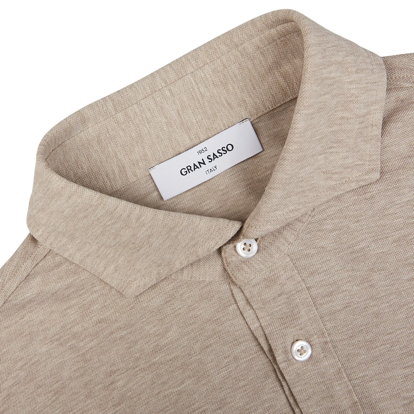 Beige Cotton Jersey Popover Shirt