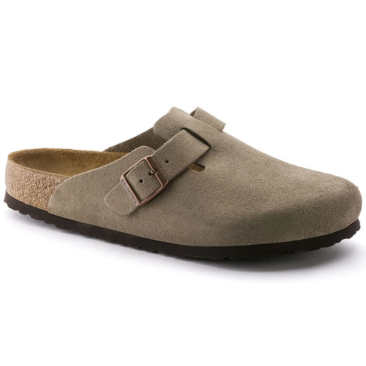 Birkenstock Boston Soft Footbed Narrow Taupe Suede