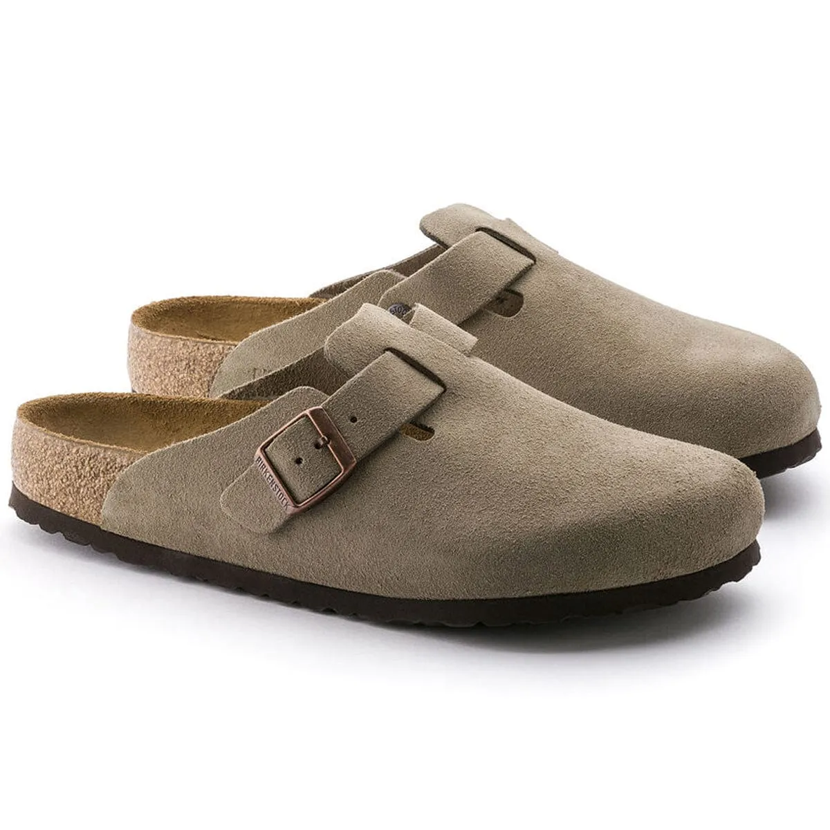 Birkenstock Boston Soft Footbed Narrow Taupe Suede