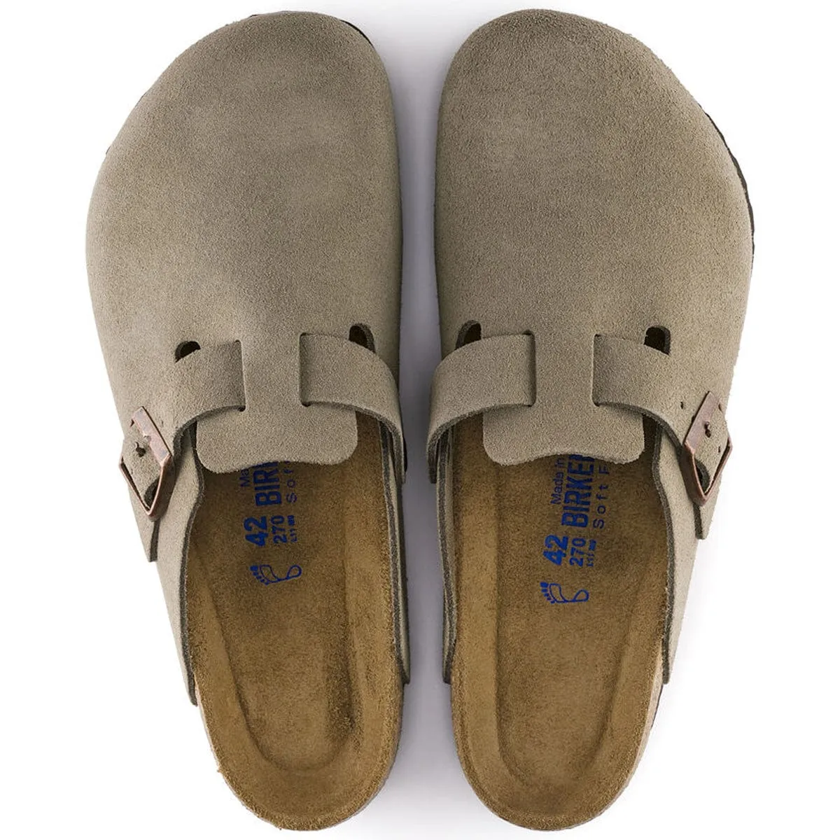 Birkenstock Boston Soft Footbed Narrow Taupe Suede