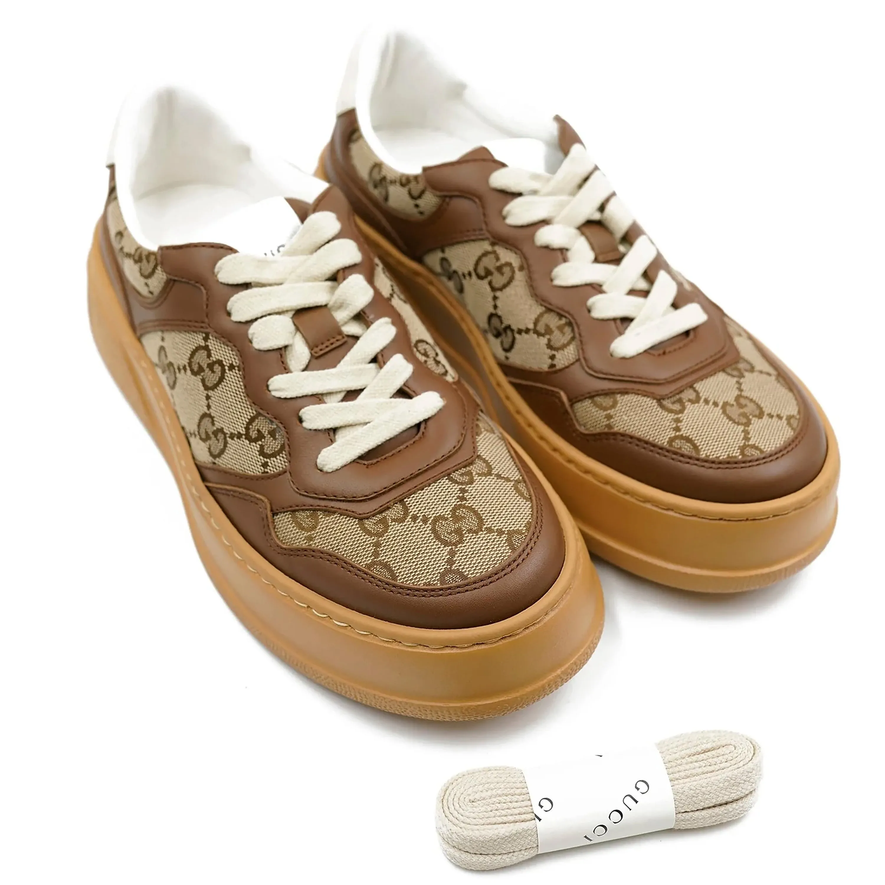 Brown GG Canvas Sneakers 36