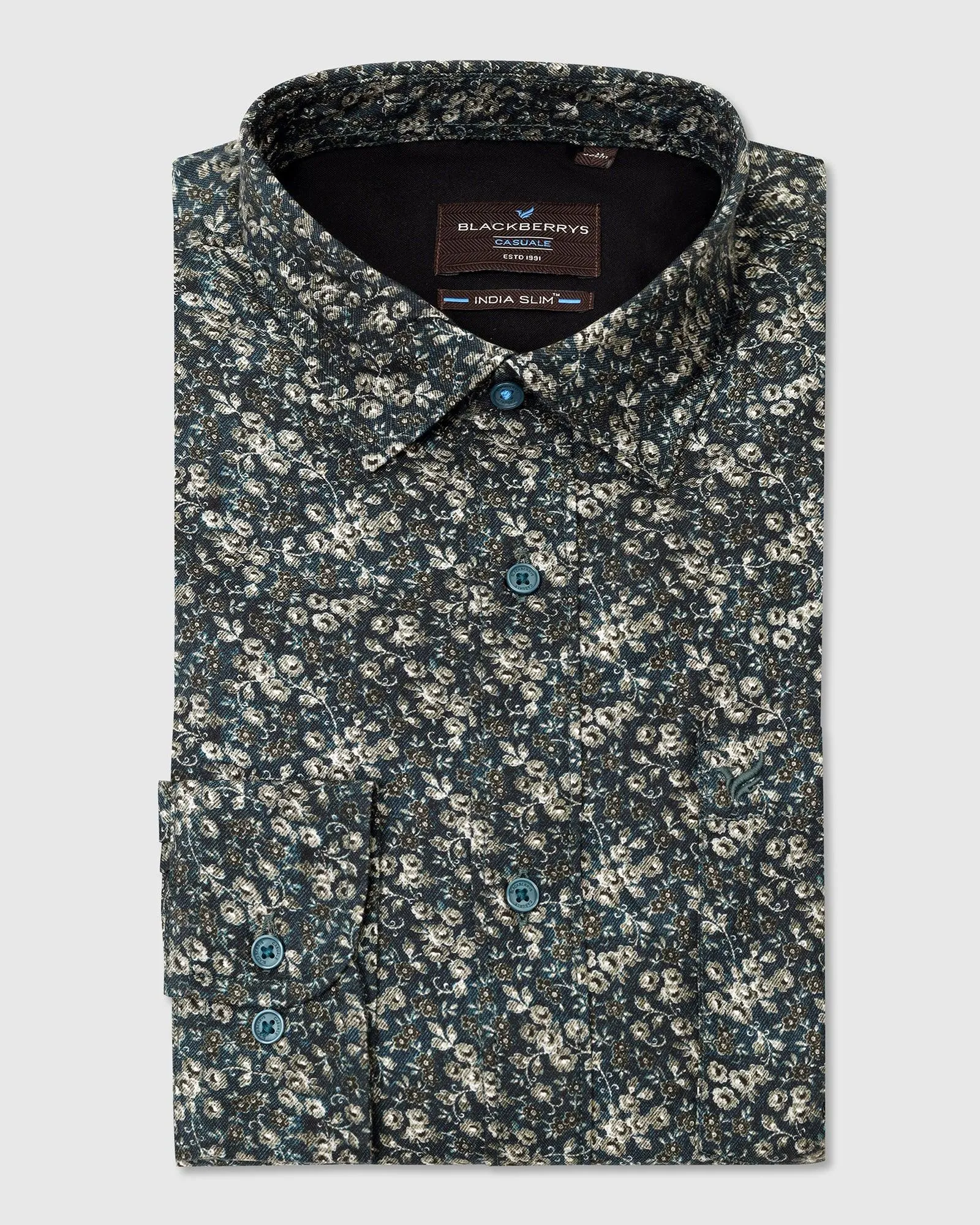 Casual Blue Printed Shirt - Flam