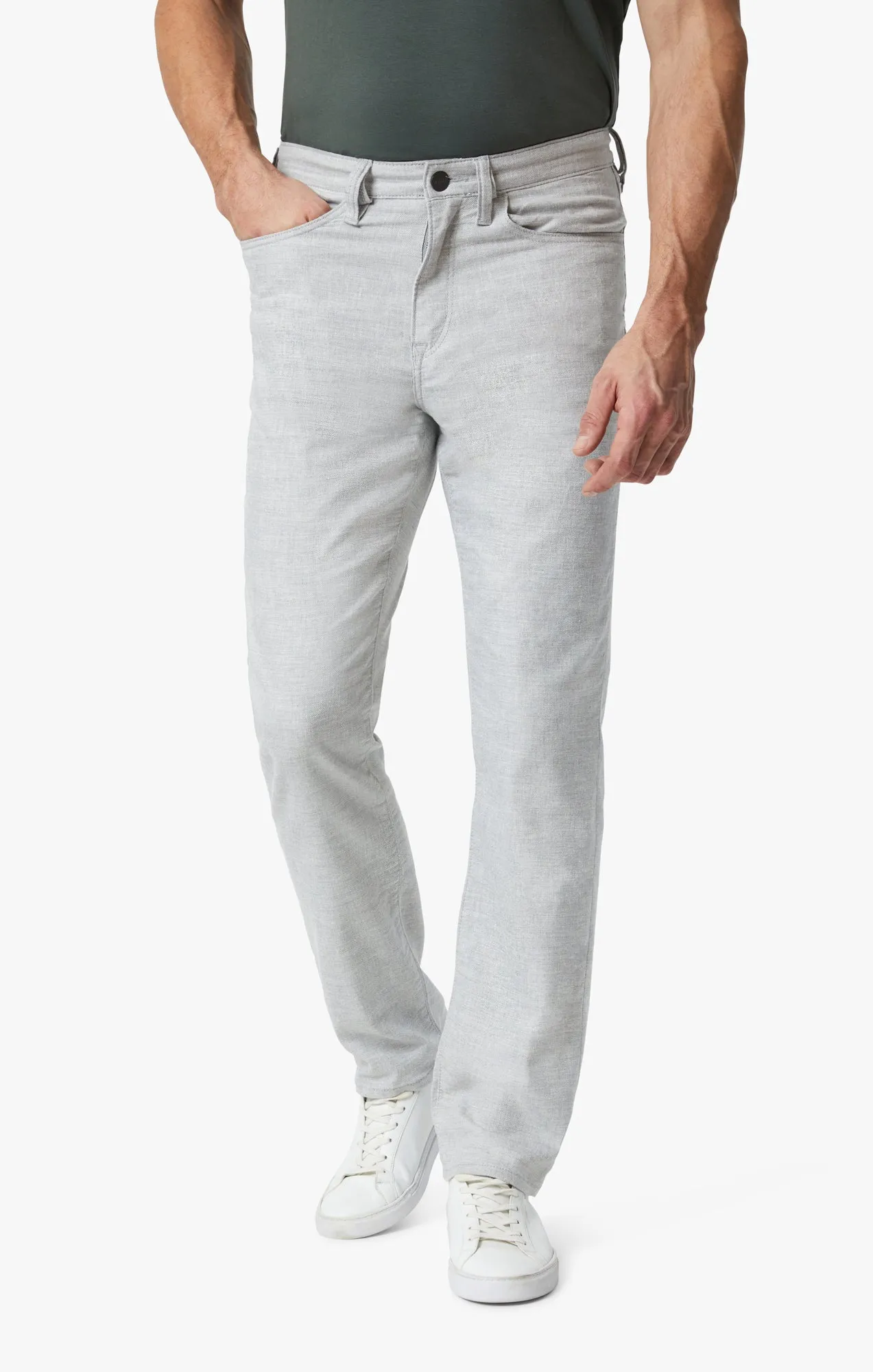 Charisma Relaxed Straight Leg Pants In Light Grey Hemp