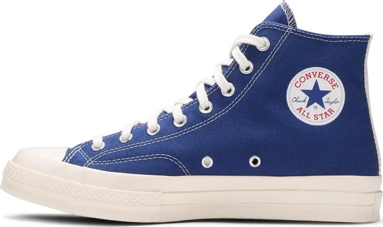 Converse Comme des Garçons PLAY x Chuck 70 High Blue Quartz sneakers, blue