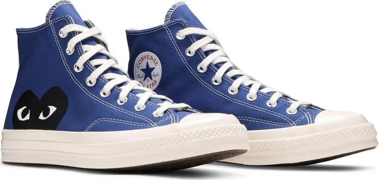 Converse Comme des Garçons PLAY x Chuck 70 High Blue Quartz sneakers, blue