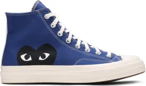 Converse Comme des Garçons PLAY x Chuck 70 High Blue Quartz sneakers, blue