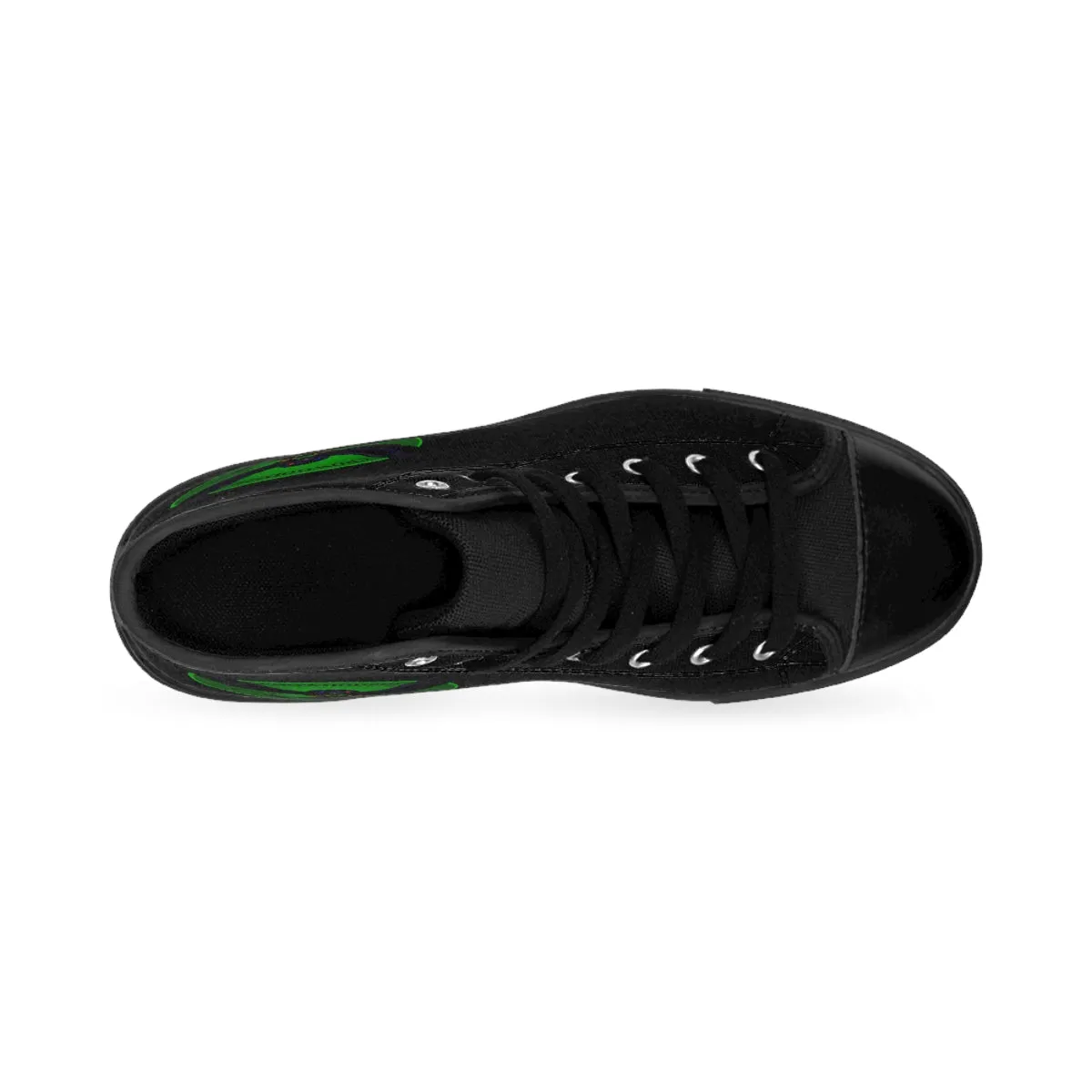 Crowgodshi 2nd Gen. High-Tops, Black on Black w/ GREEN LOGO