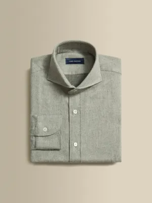 Flannel Cutaway Collar Shirt