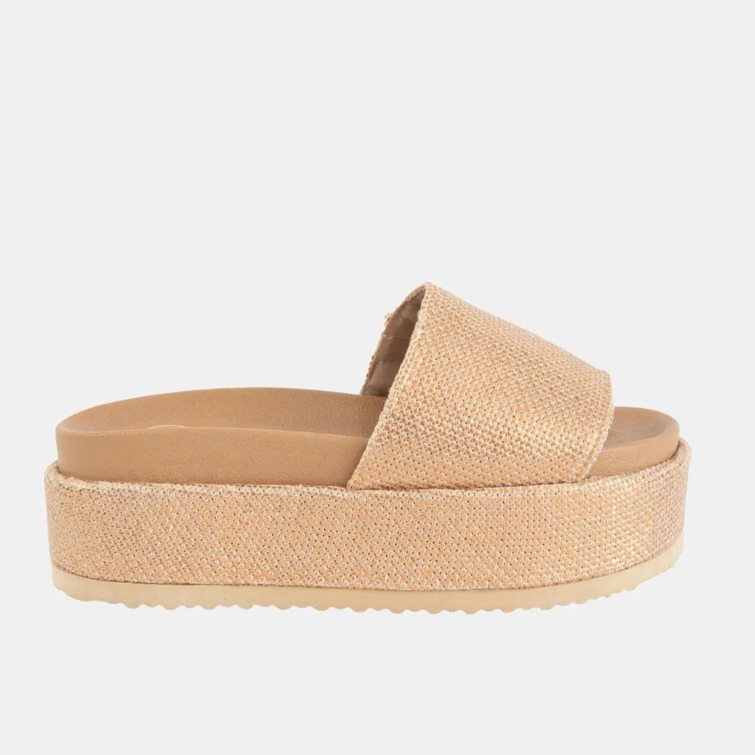 Footbed Platform Slide Sandals