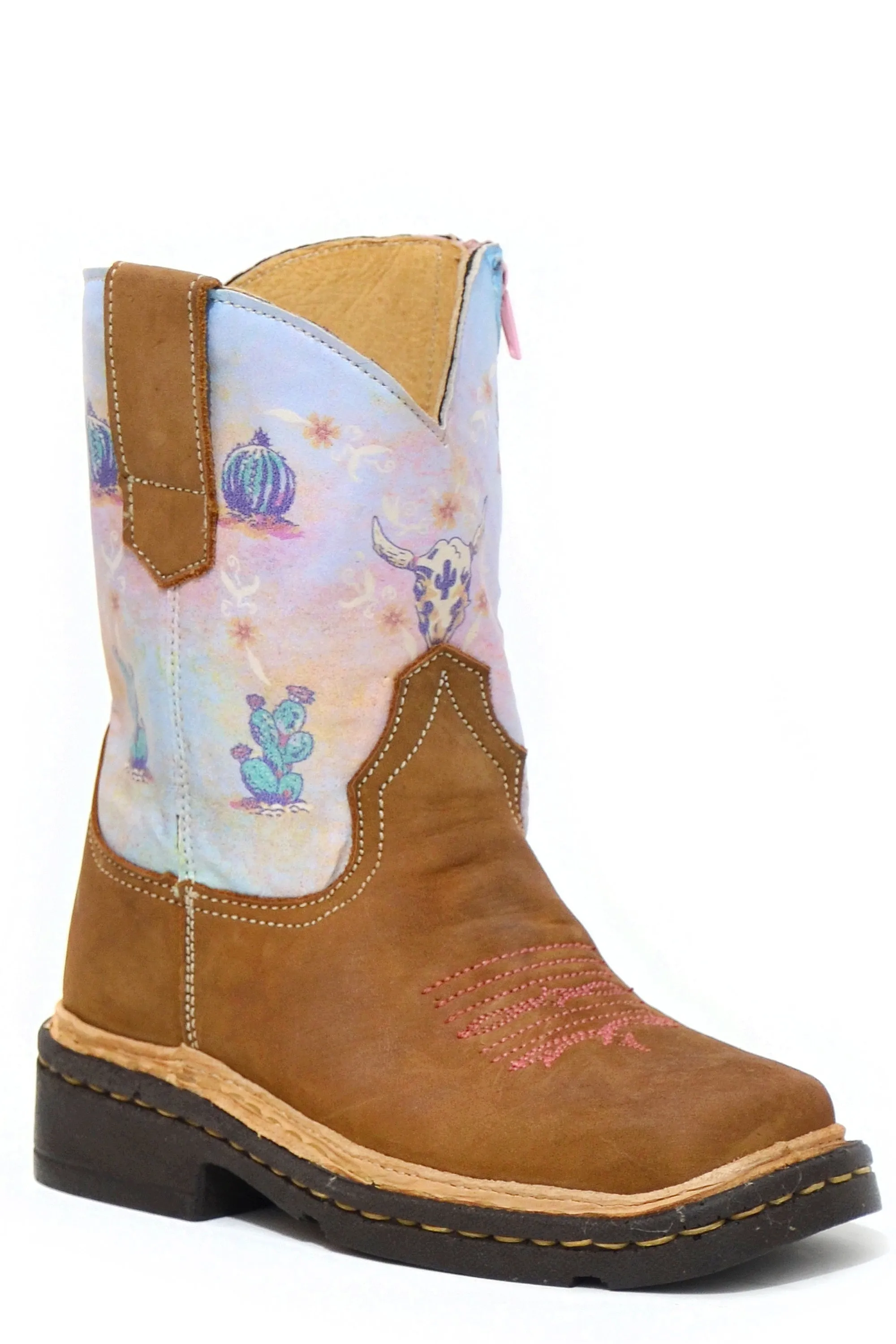 Girls Roper "Skull & Cactus" Western Square Toe Boot