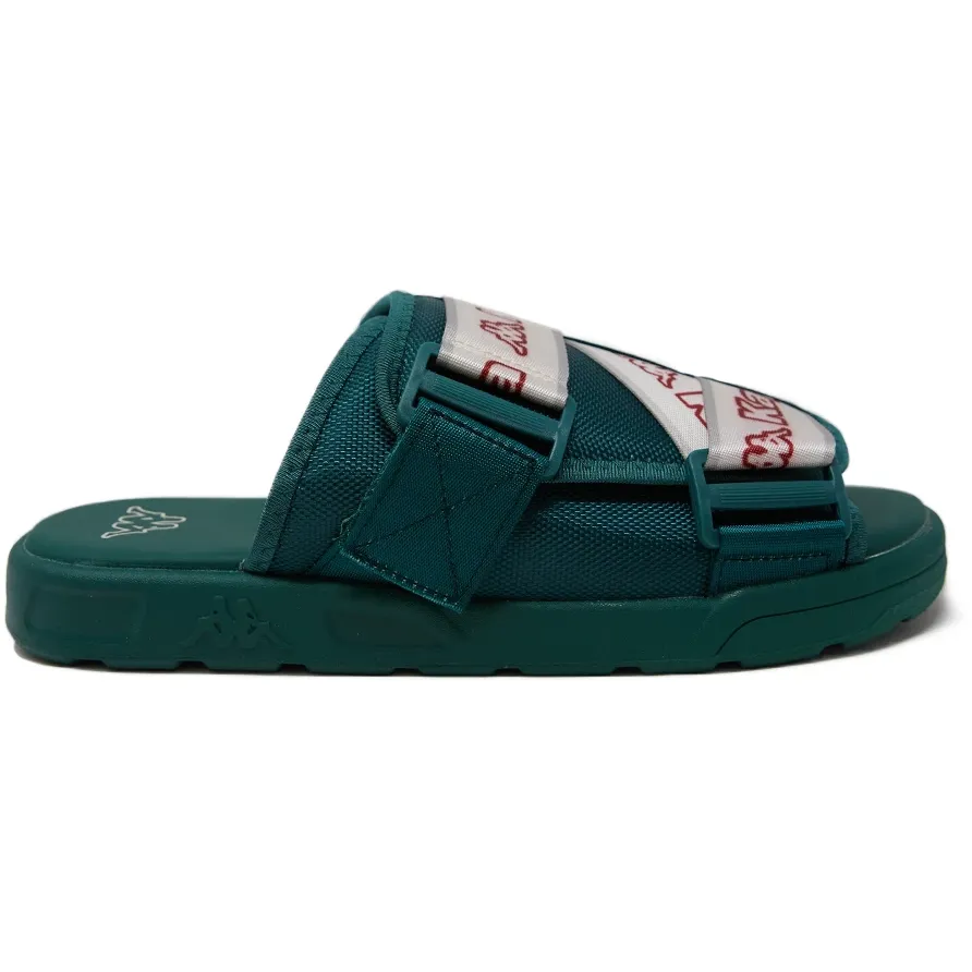 Kappa Logo Tape Kalpi Sandals - Dark Green / Red