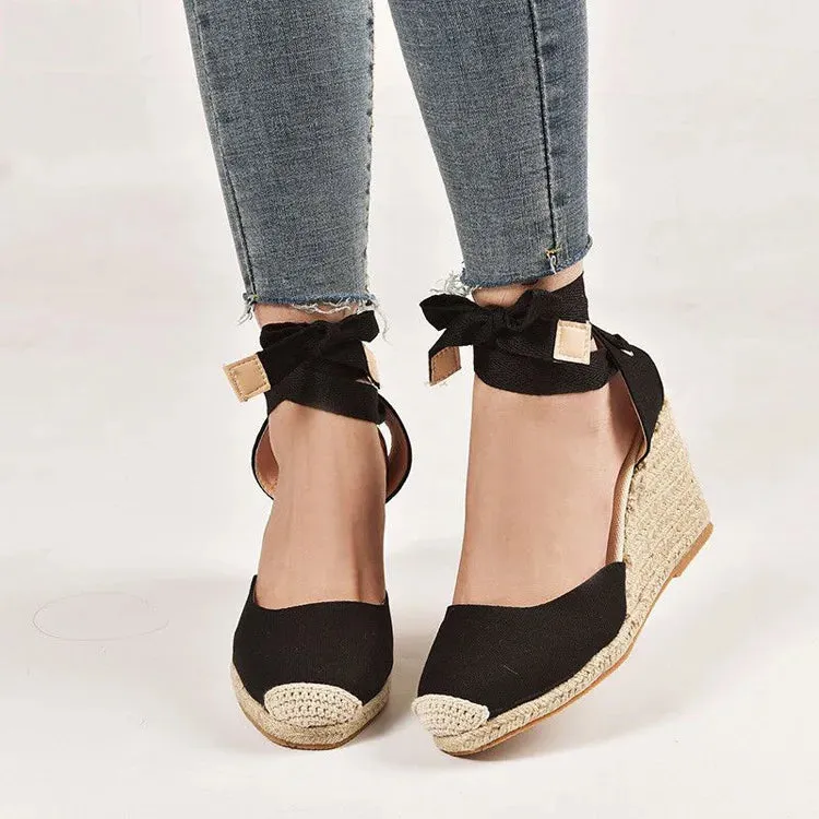 Liliane - Wedge Heel Espadrille Sandals with Ankle Strap