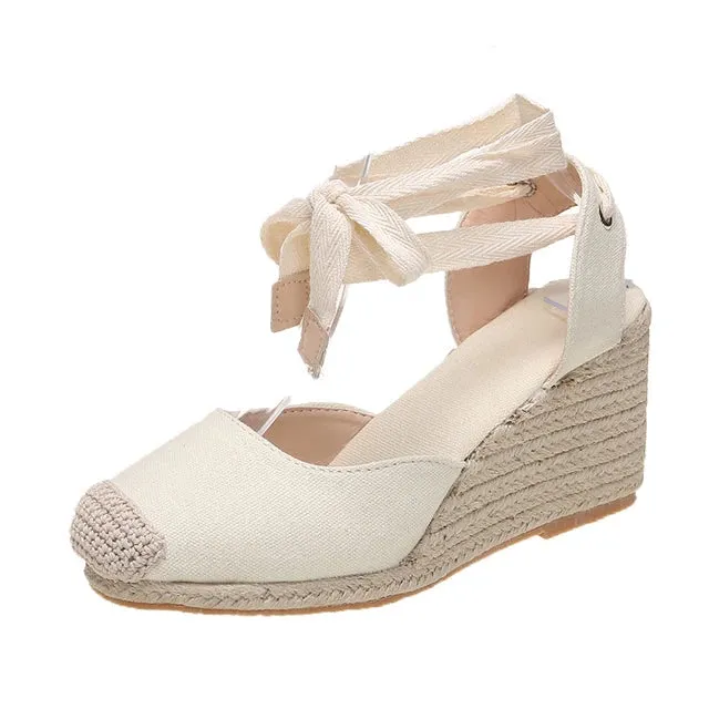 Liliane - Wedge Heel Espadrille Sandals with Ankle Strap