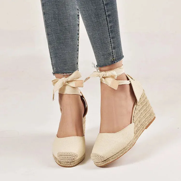 Liliane - Wedge Heel Espadrille Sandals with Ankle Strap