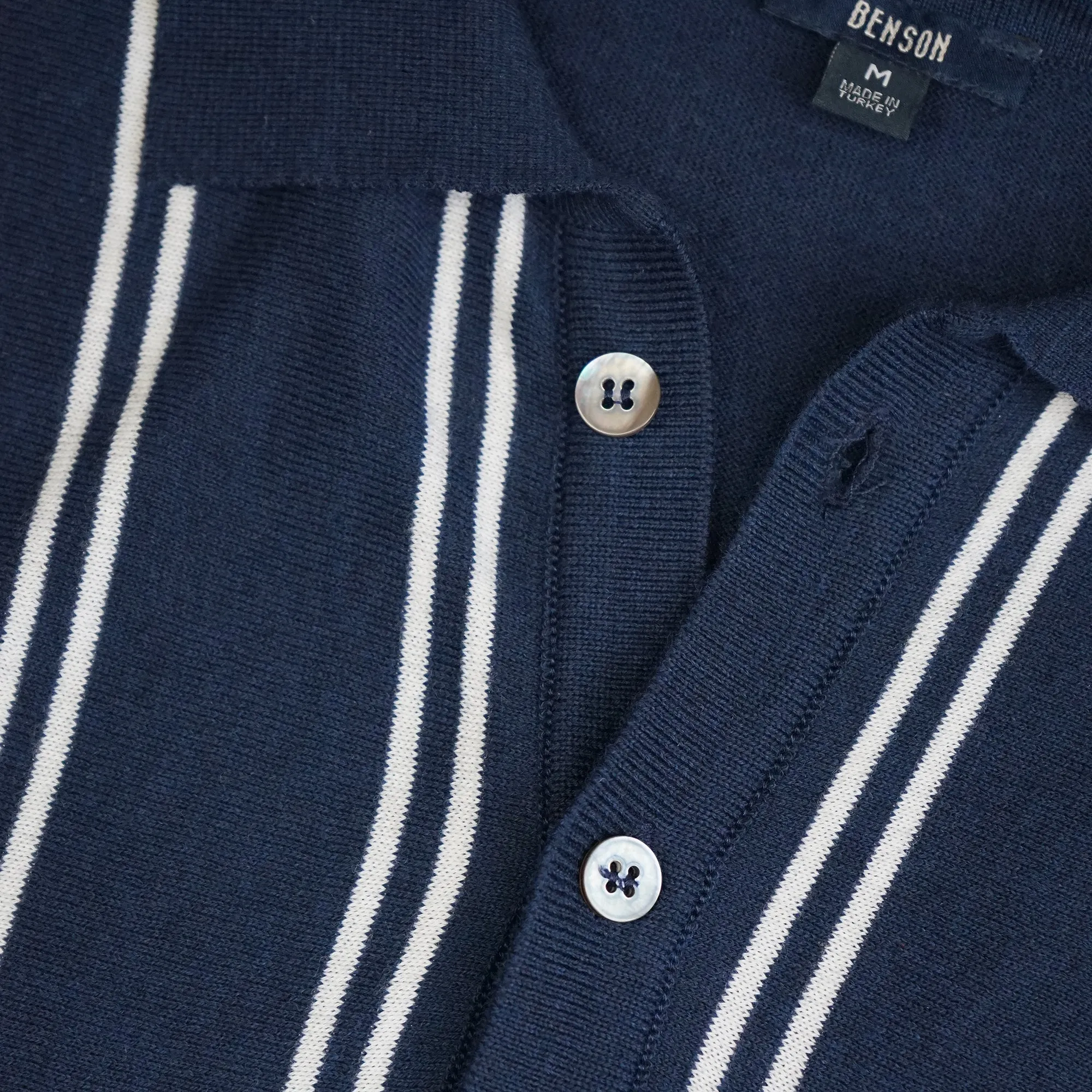 Montego Navy Stripe Polo