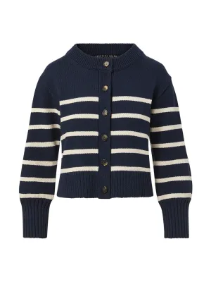 Navy striped cardigan