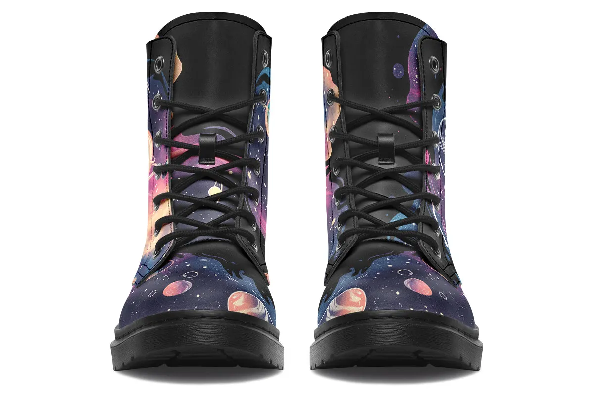 Nebula Boots - Vegan Leather Doc-Style Boots with Durable Stitched on Soles