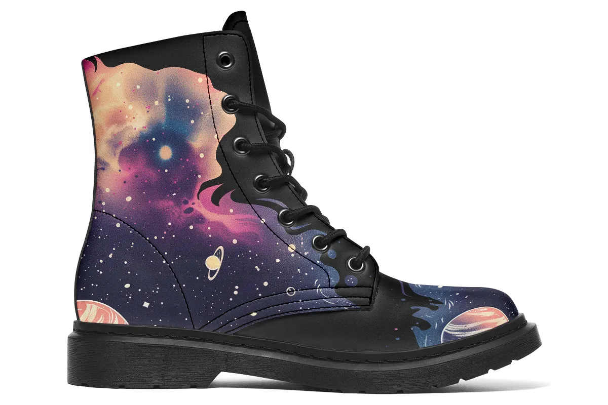 Nebula Boots - Vegan Leather Doc-Style Boots with Durable Stitched on Soles