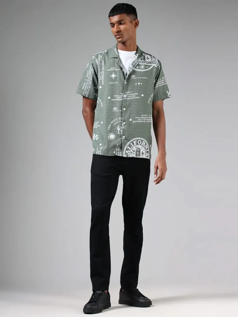 Nuon Sage Printed Relaxed-Fit Shirt