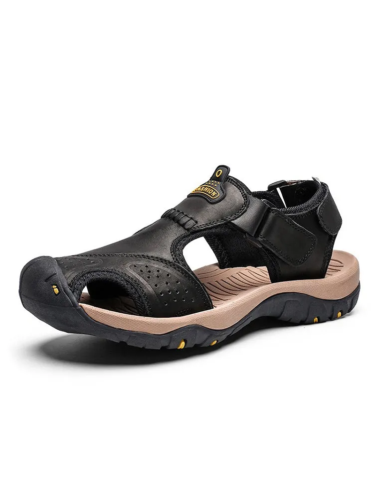 Open Toe Leather Men'S Casual Sandals