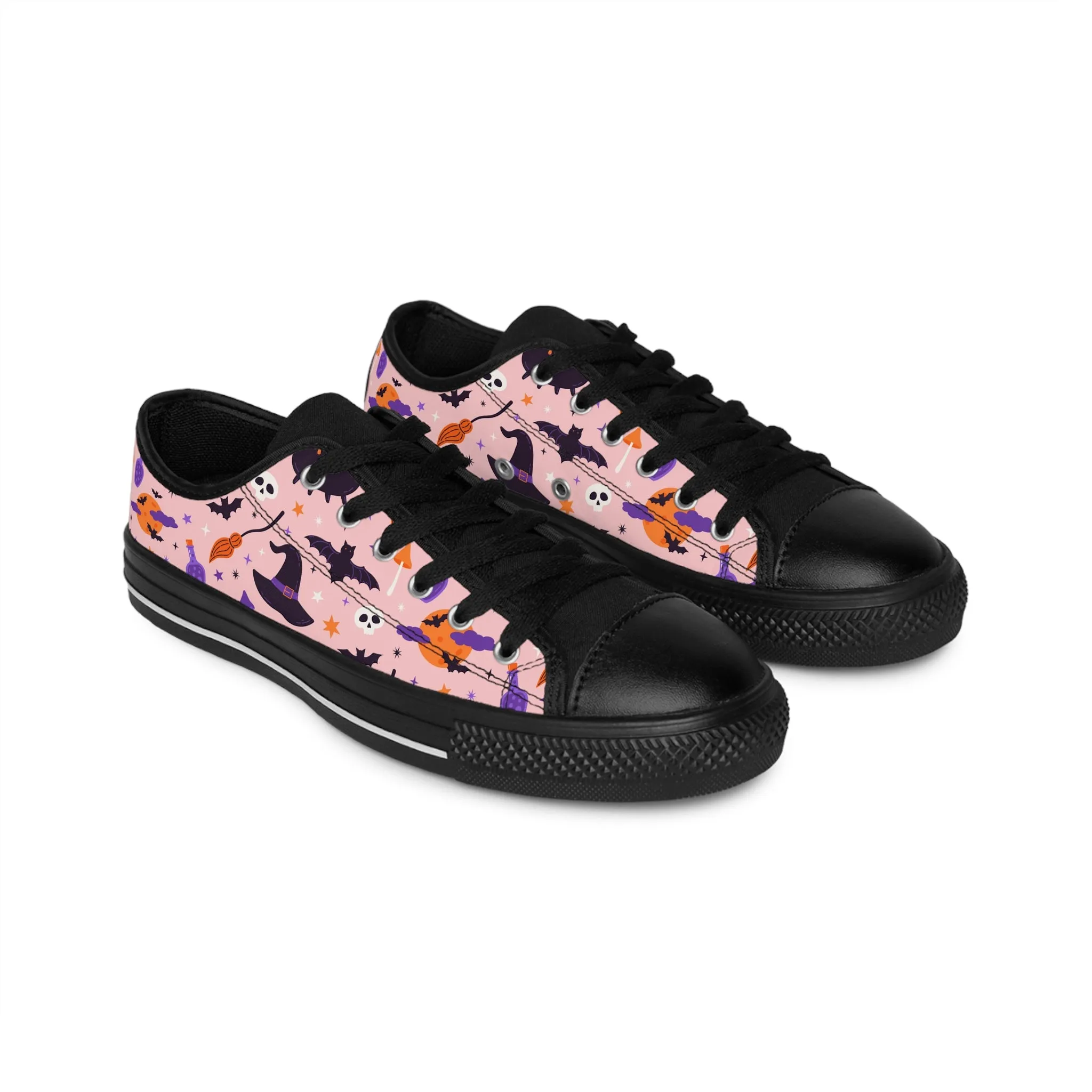 Pink Witch Pattern Women's Sneakers