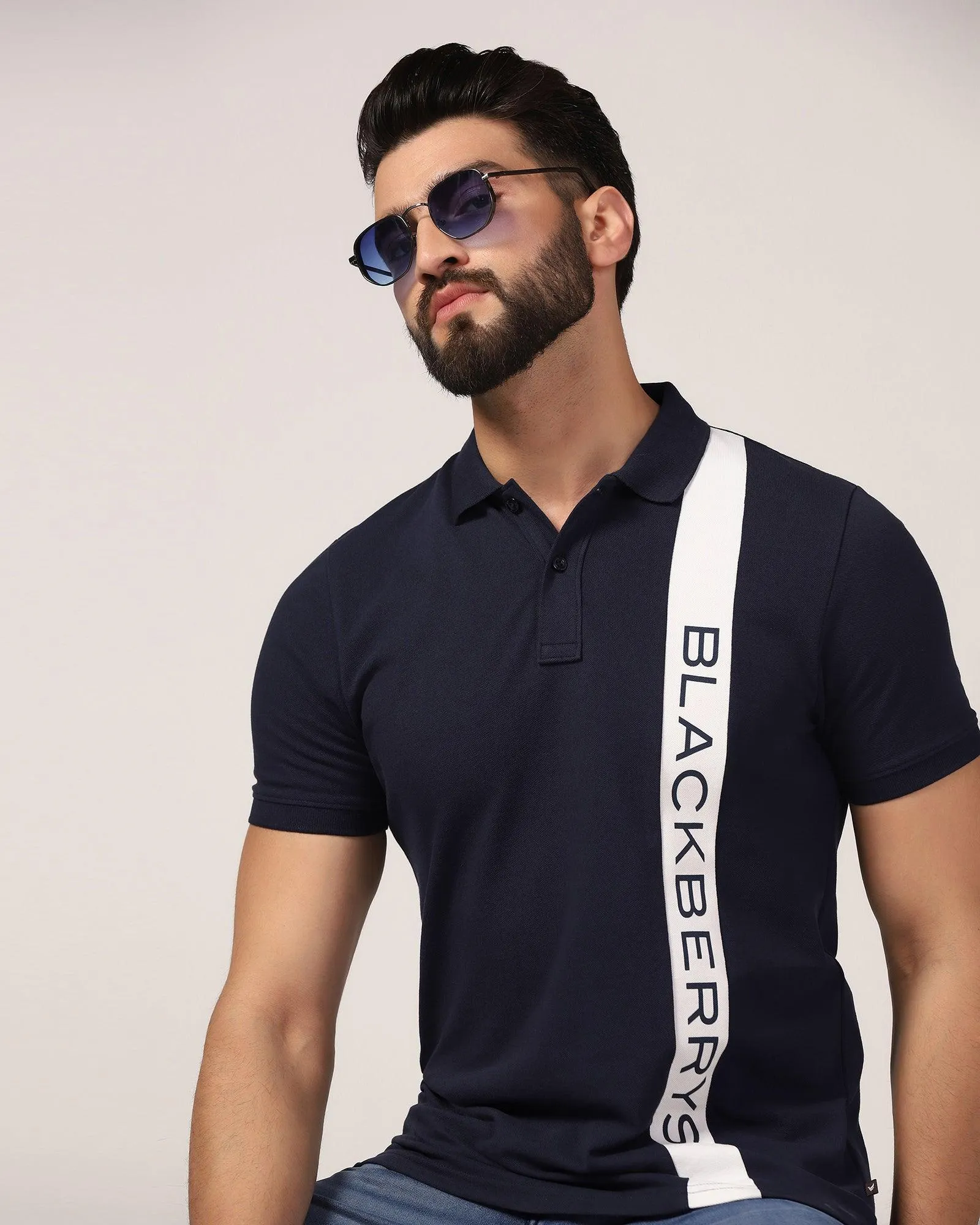 Polo Navy Printed T-Shirt - Blick