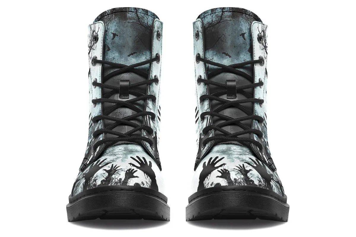 Reanimated Boots - Vegan Leather Doc-Style Boots with Durable Stitched on Soles