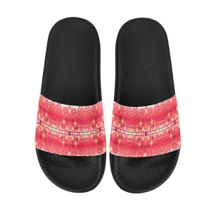 Red Pink Star Women's Slide Sandals