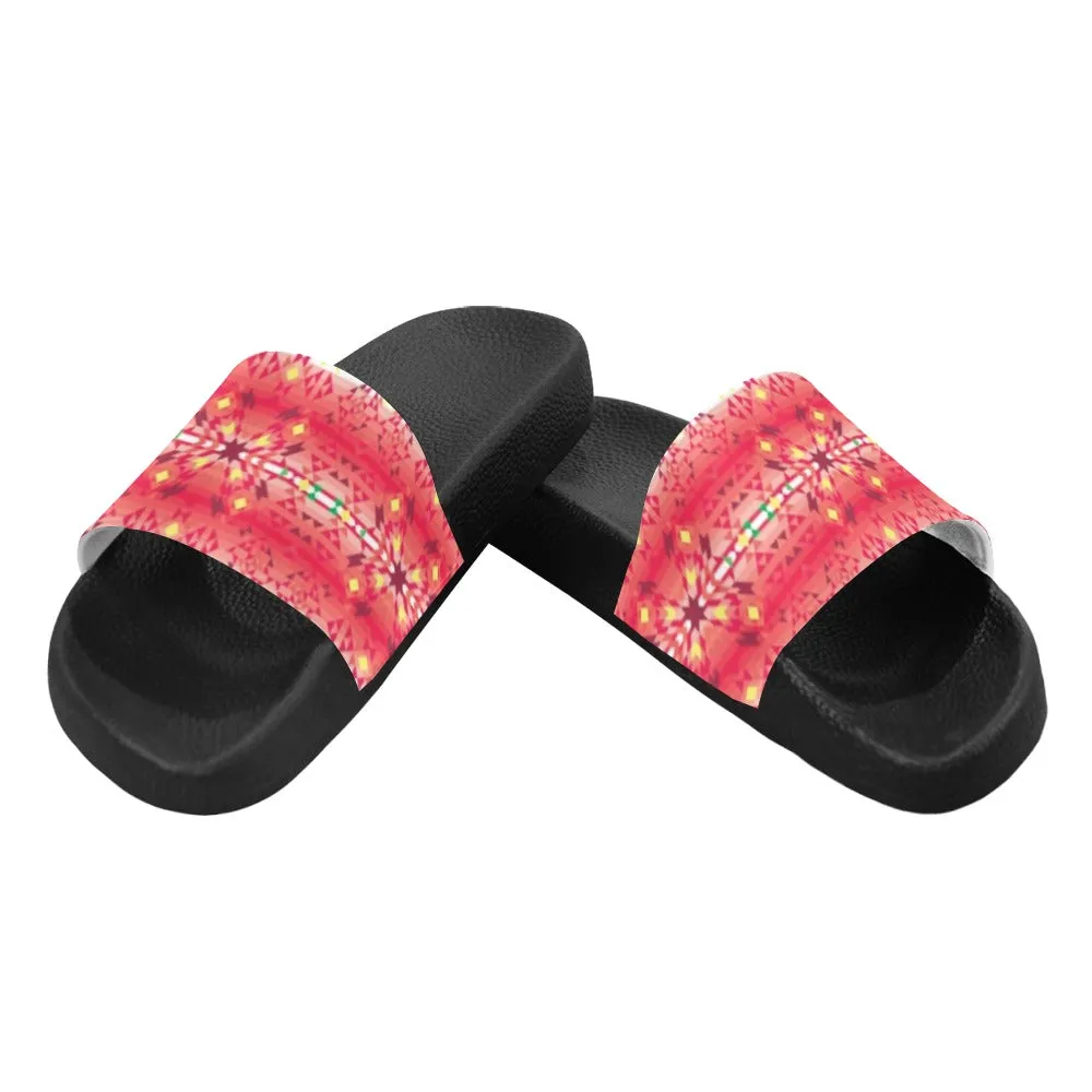 Red Pink Star Women's Slide Sandals