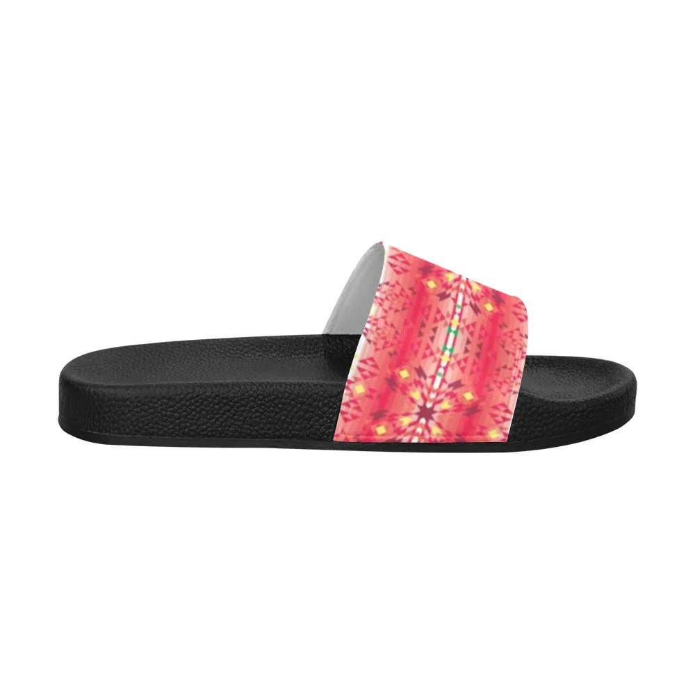 Red Pink Star Women's Slide Sandals