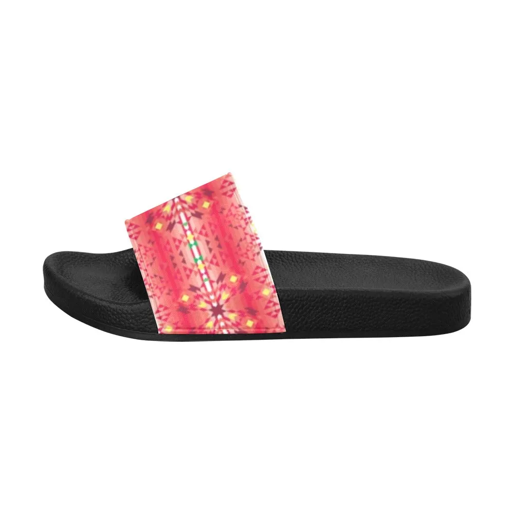 Red Pink Star Women's Slide Sandals