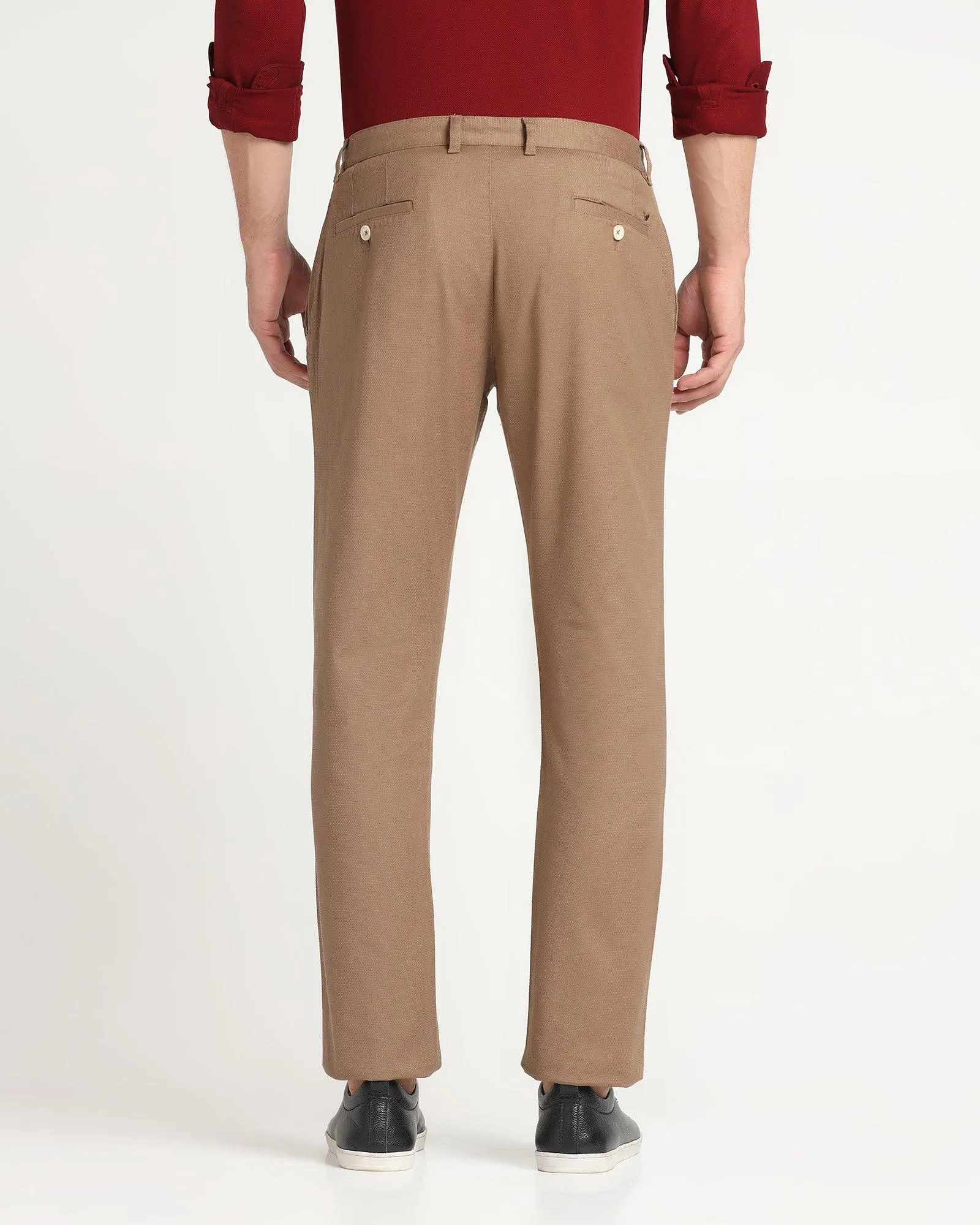 Slim Comfort B-95 Casual Tan Textured Khakis - Charles