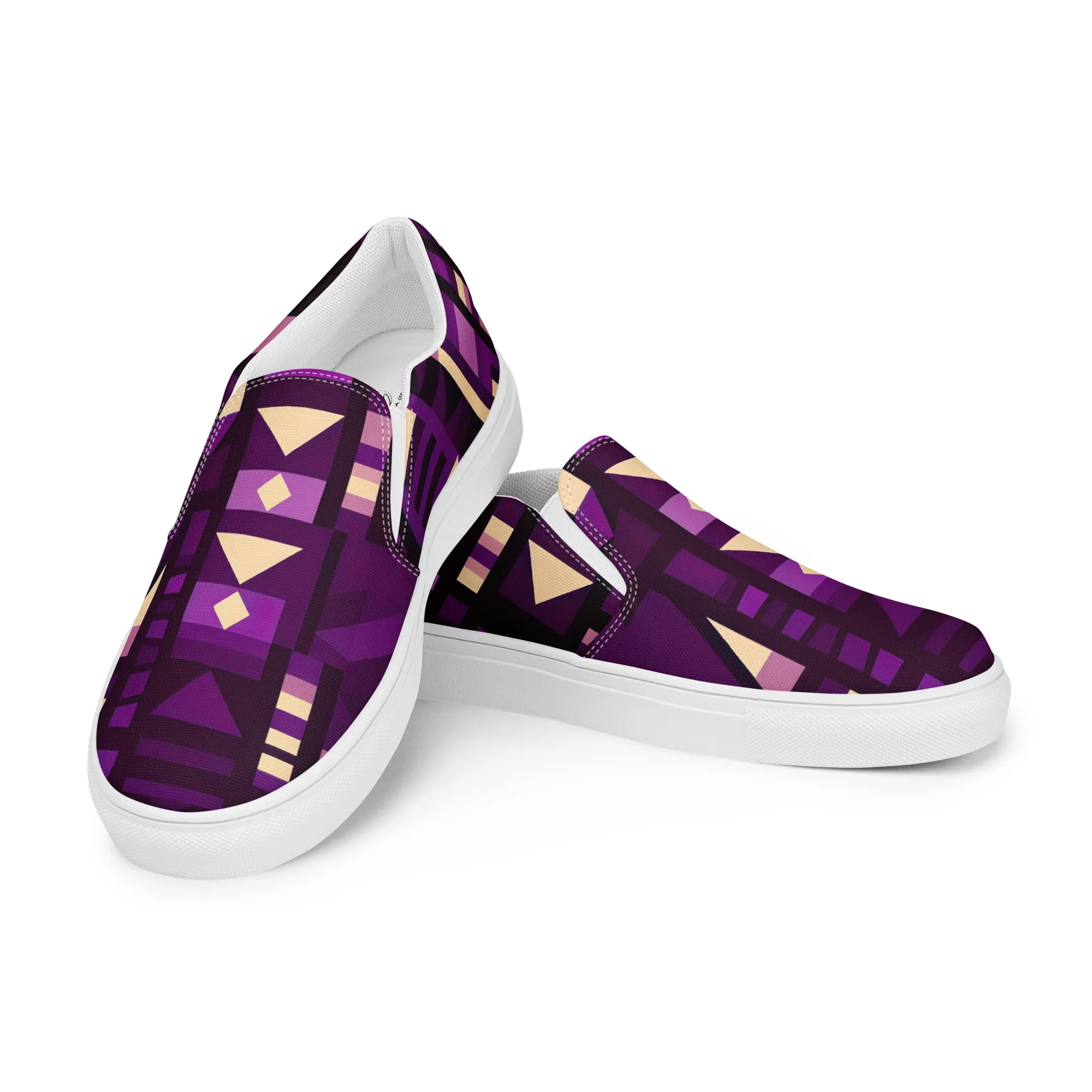 Women’s Purple Kente Slip-on Canvas Shoes