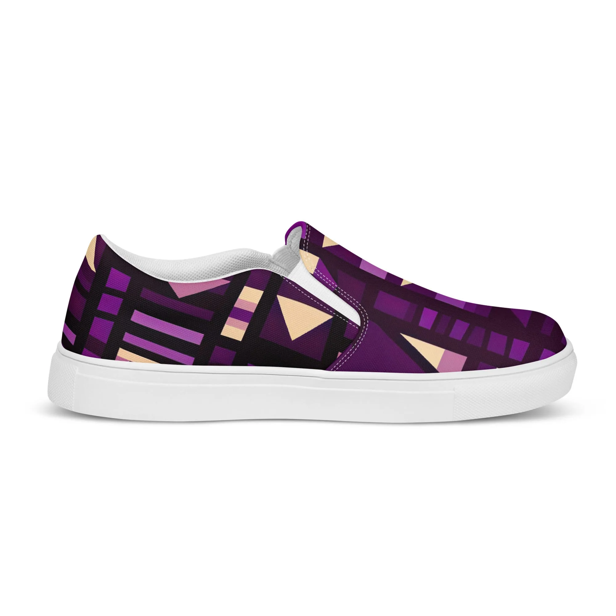 Women’s Purple Kente Slip-on Canvas Shoes