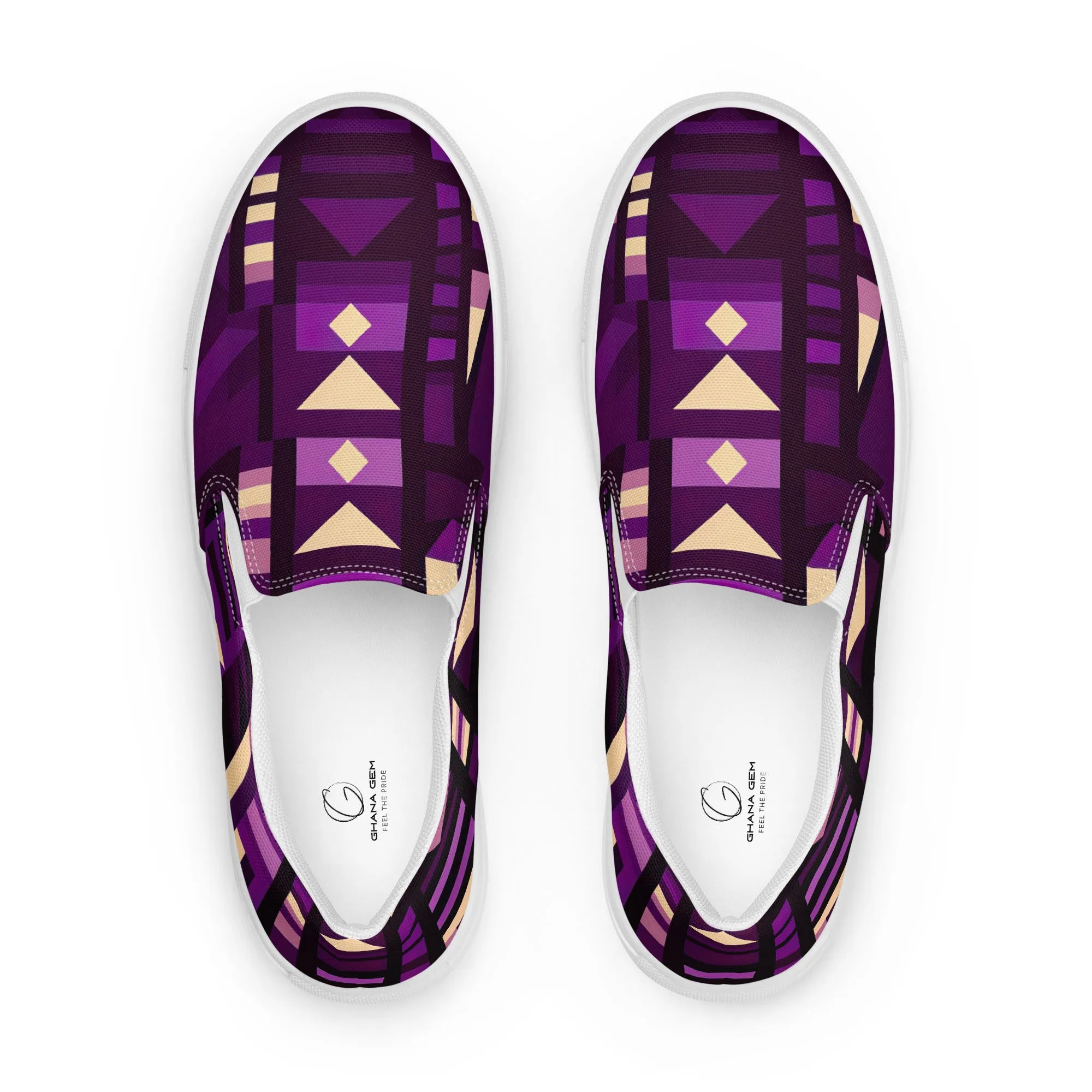 Women’s Purple Kente Slip-on Canvas Shoes