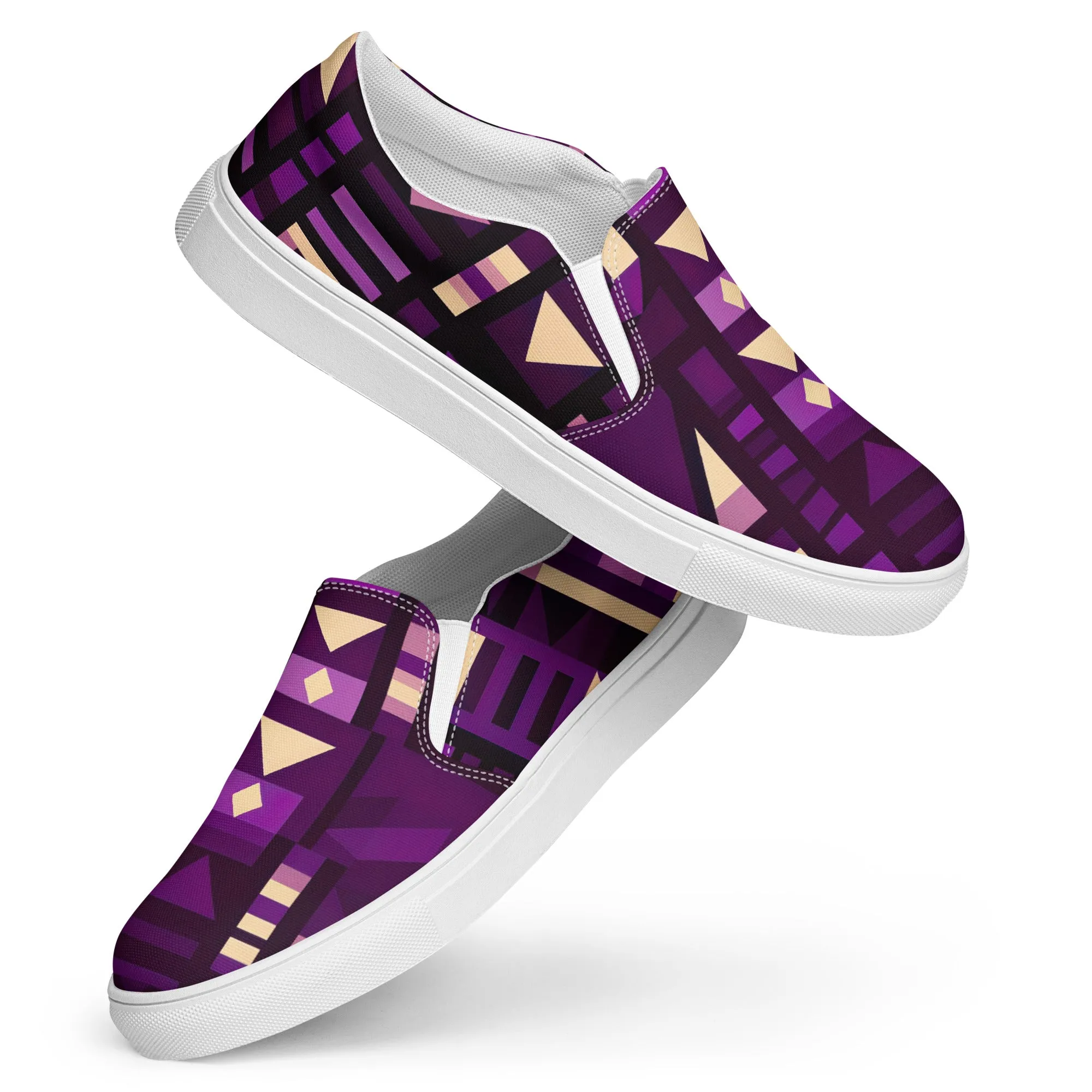 Women’s Purple Kente Slip-on Canvas Shoes