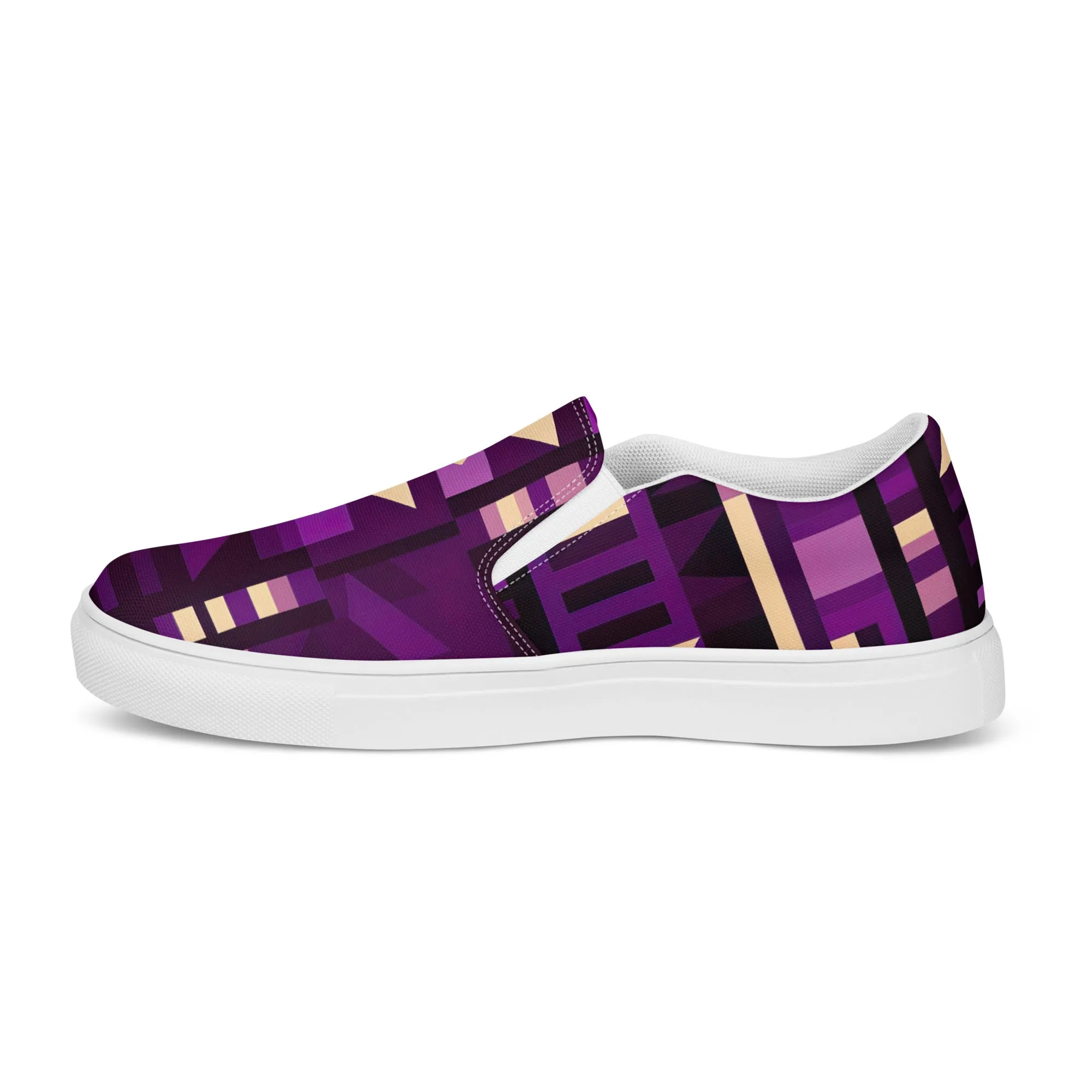 Women’s Purple Kente Slip-on Canvas Shoes